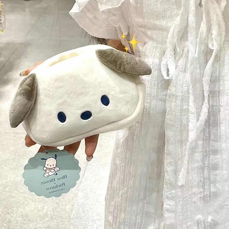 Anime Sanrio Plush Bag Kawaii Pochacco Accessories Cute Beauty Plushies Cosmetic Bag Coin Purse Storage Bag 2 - Pochacco Plush