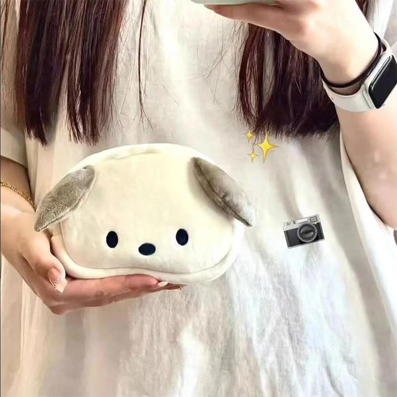 Anime Sanrio Plush Bag Kawaii Pochacco Accessories Cute Beauty Plushies Cosmetic Bag Coin Purse Storage Bag 5 - Pochacco Plush
