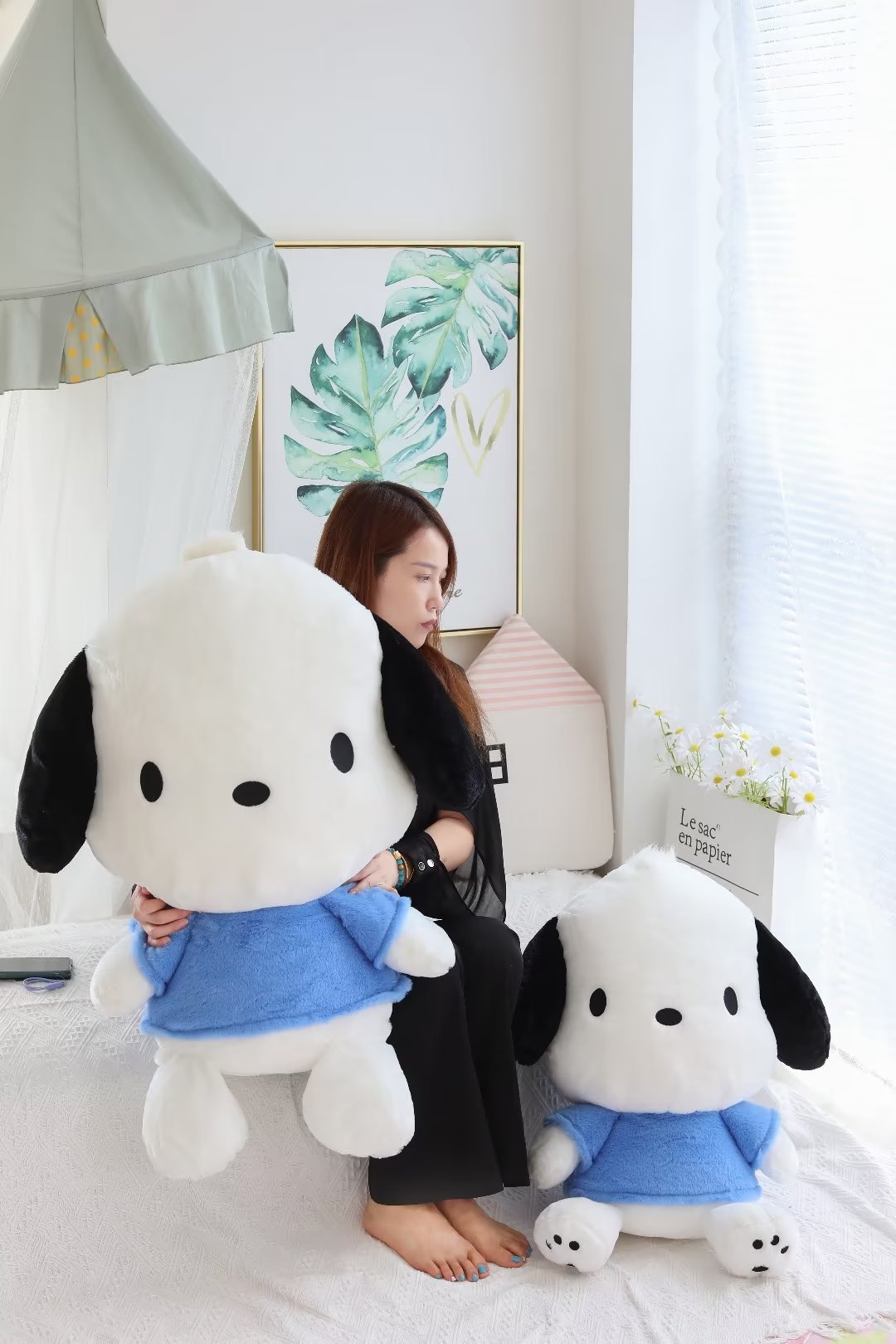 BIg Size Sanrio Pochacco Stuffed Doll Pillow Melody Kuromi Cinnamoroll Dog Pochacco Plush Toys Sofa Cushion 4 - Pochacco Plush
