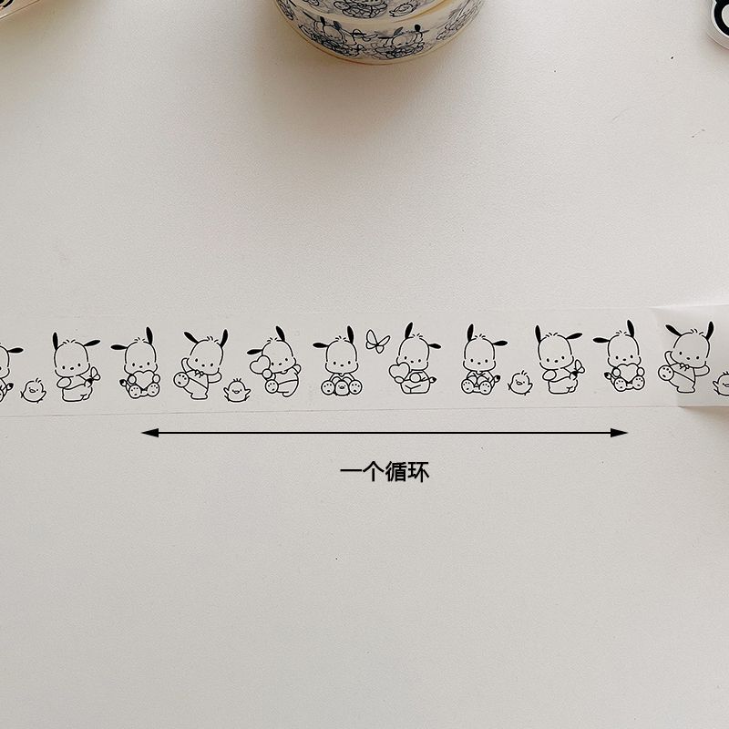 Cute Pochacco Tape 100M Kawaii Anime Sanrio Kuromi Cartoon Cards Sealing Office Box Sealing Tape Decoration 5 - Pochacco Plush