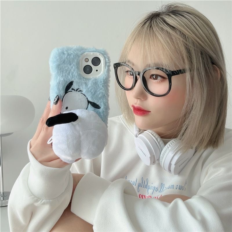 Cute Spinning Butt Pochacco Phone Case For Iphone 11 12 13 14 Pro Max Plus SE 4 - Pochacco Plush
