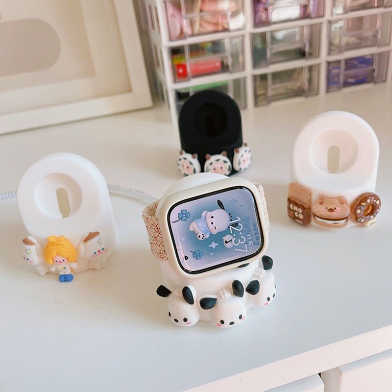 Kawaii Apple Watch Charging Base Pochacco Sanrio Cartoon Watch Wireless Charger Stents Desktop Accessories Girls Toys 2 - Pochacco Plush