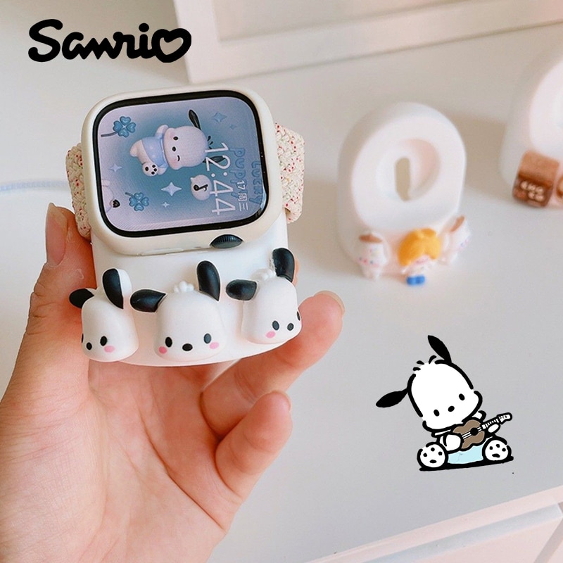 Kawaii Apple Watch Charging Base Pochacco Sanrio Cartoon Watch Wireless Charger Stents Desktop Accessories Girls Toys - Pochacco Plush