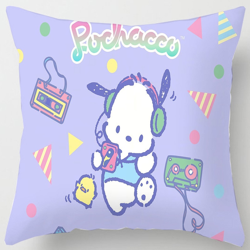 Kawaii Sanrio Accessories Cartoon Pochacco Pillowcase Bedroom Cushion Cover Cute Anime Car Pillow Waist Pillowcase Plush 4 - Pochacco Plush
