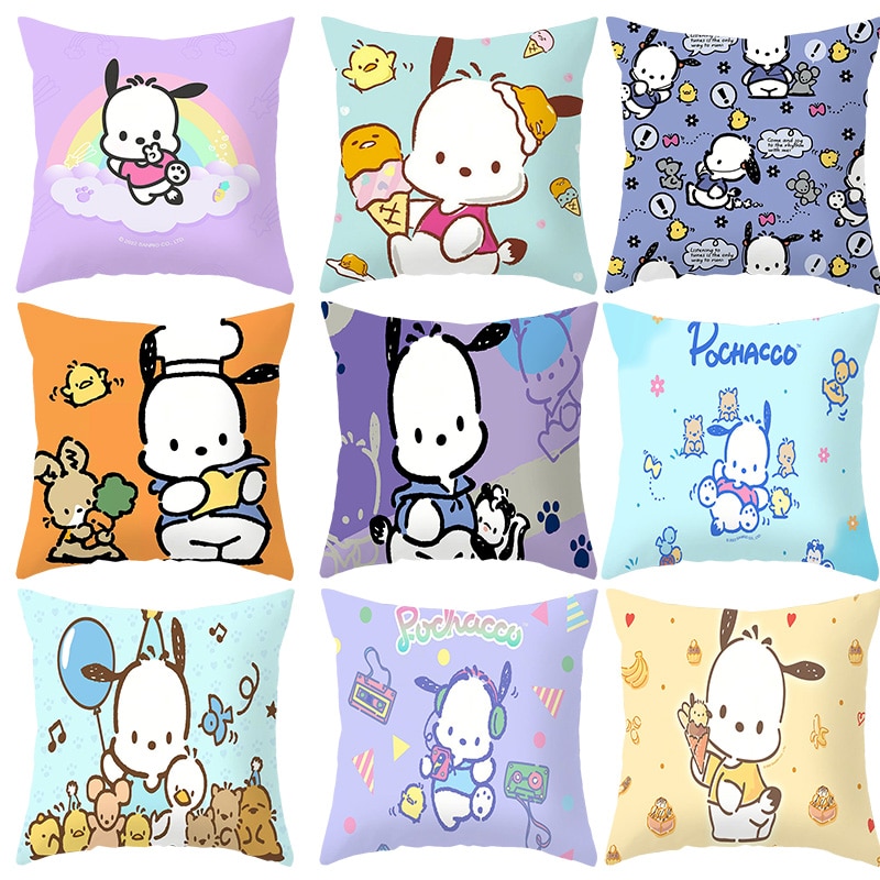 Kawaii Sanrio Accessories Cartoon Pochacco Pillowcase Bedroom Cushion Cover Cute Anime Car Pillow Waist Pillowcase Plush - Pochacco Plush