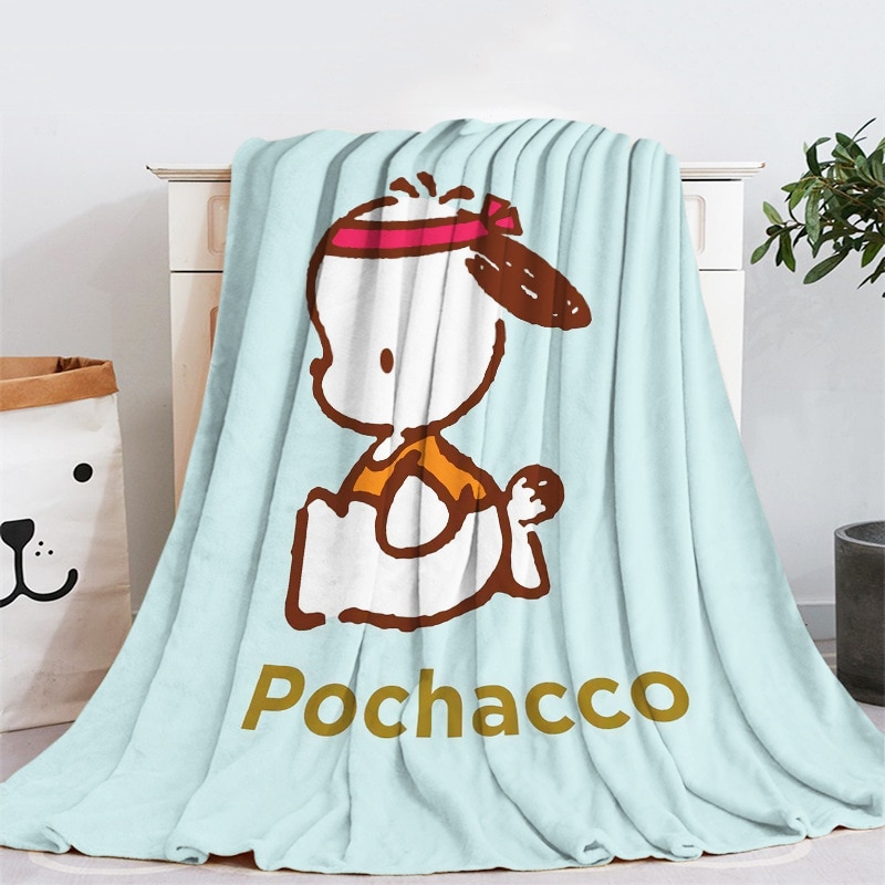 Pochacco Peluche Blanket Sanrios Kawaii Cartoon Nap Blankets Cute Anime Soft Warm Skin Friendly Bedding Supply 2 - Pochacco Plush