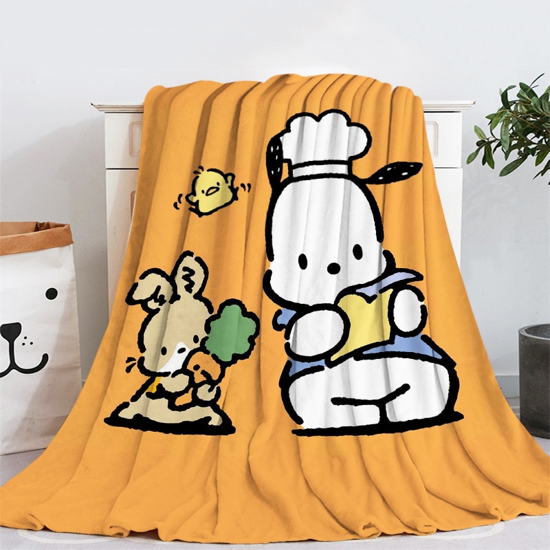 Pochacco Peluche Blanket Sanrios Kawaii Cartoon Nap Blankets Cute Anime Soft Warm Skin Friendly Bedding Supply 3 - Pochacco Plush