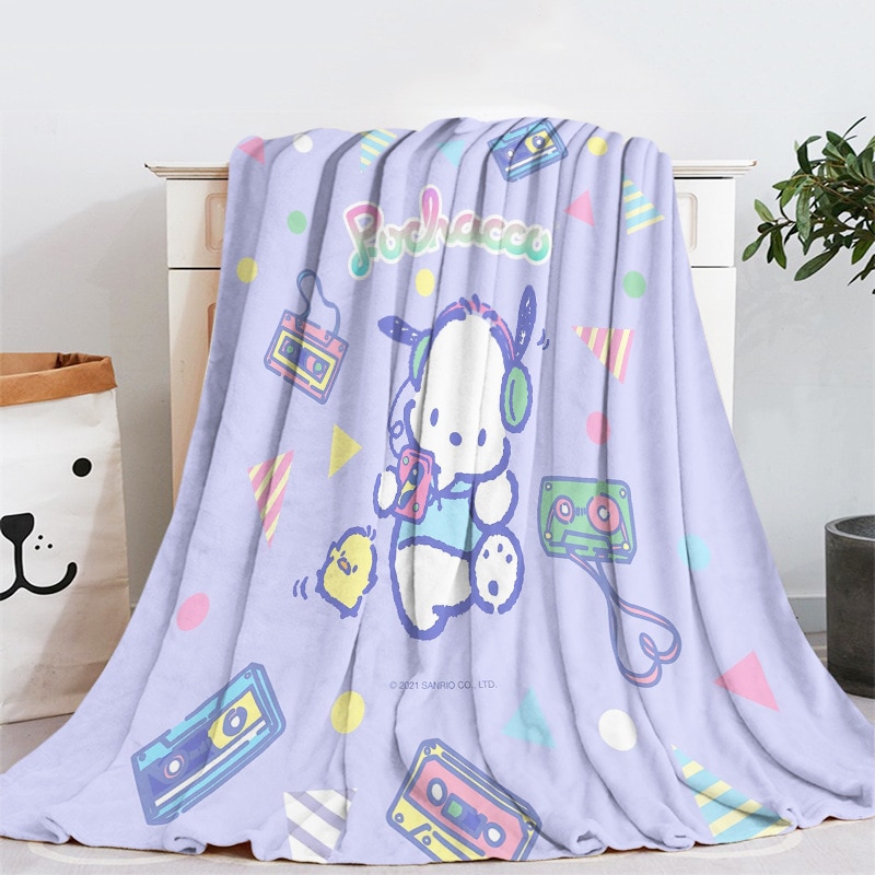 Pochacco Peluche Blanket Sanrios Kawaii Cartoon Nap Blankets Cute Anime Soft Warm Skin Friendly Bedding Supply 5 - Pochacco Plush