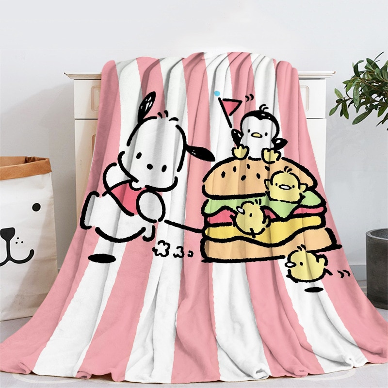 Pochacco Peluche Blanket Sanrios Kawaii Cartoon Nap Blankets Cute Anime Soft Warm Skin Friendly Bedding Supply - Pochacco Plush