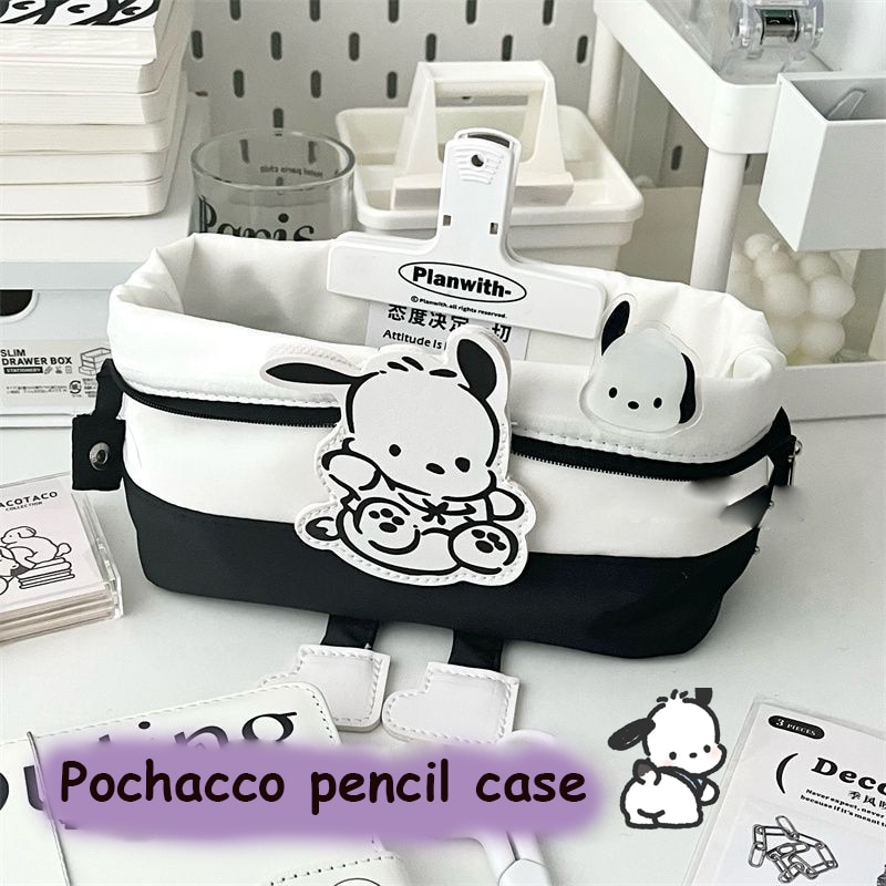 Sanrio Kawaii Pochacco Pencil Bag Student Stationery Cartoon Large capacity Portable Cosmetic Bag Desktop Stationery Storage 2 - Pochacco Plush