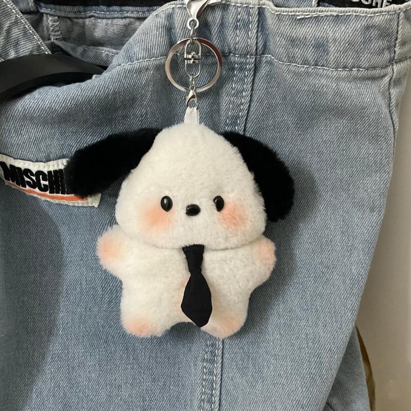 Sanrio Necktie Pochacco Plush Keychain Stuffed Children Toys Dolls Kawaii Key Chains Girls School Bag Pendant - Pochacco Plush