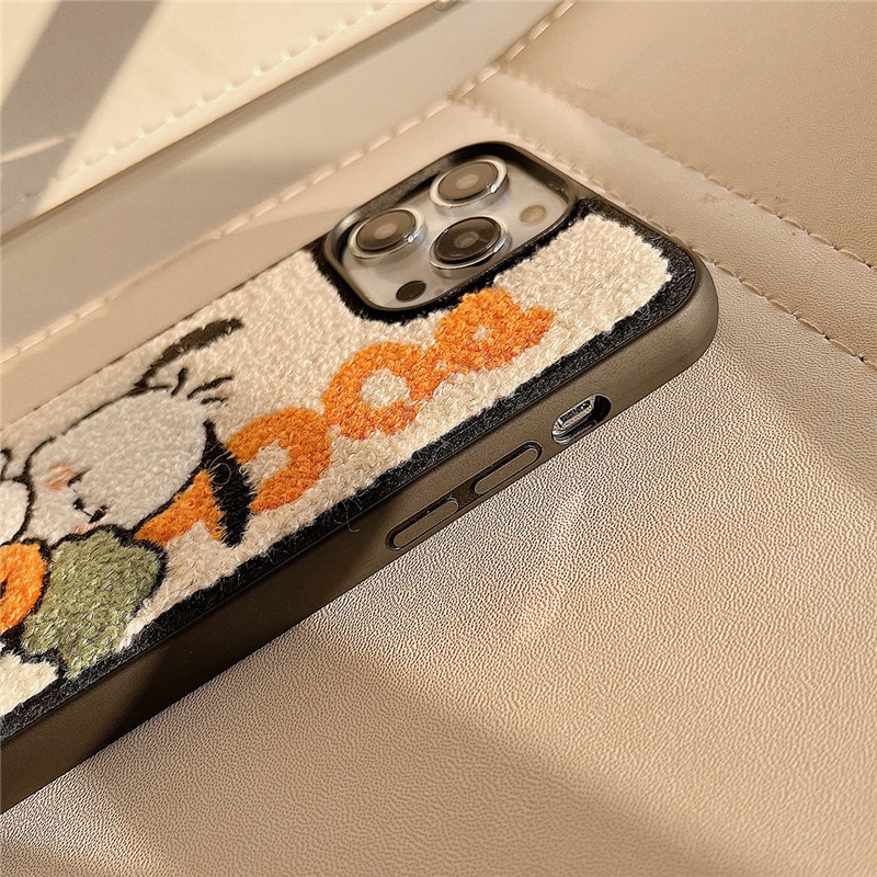 Sanrio Pochacco Kawaii Plush puppy carrot Cartoon Phone Case For iPhone 14 13 12 11 Pro 4 - Pochacco Plush