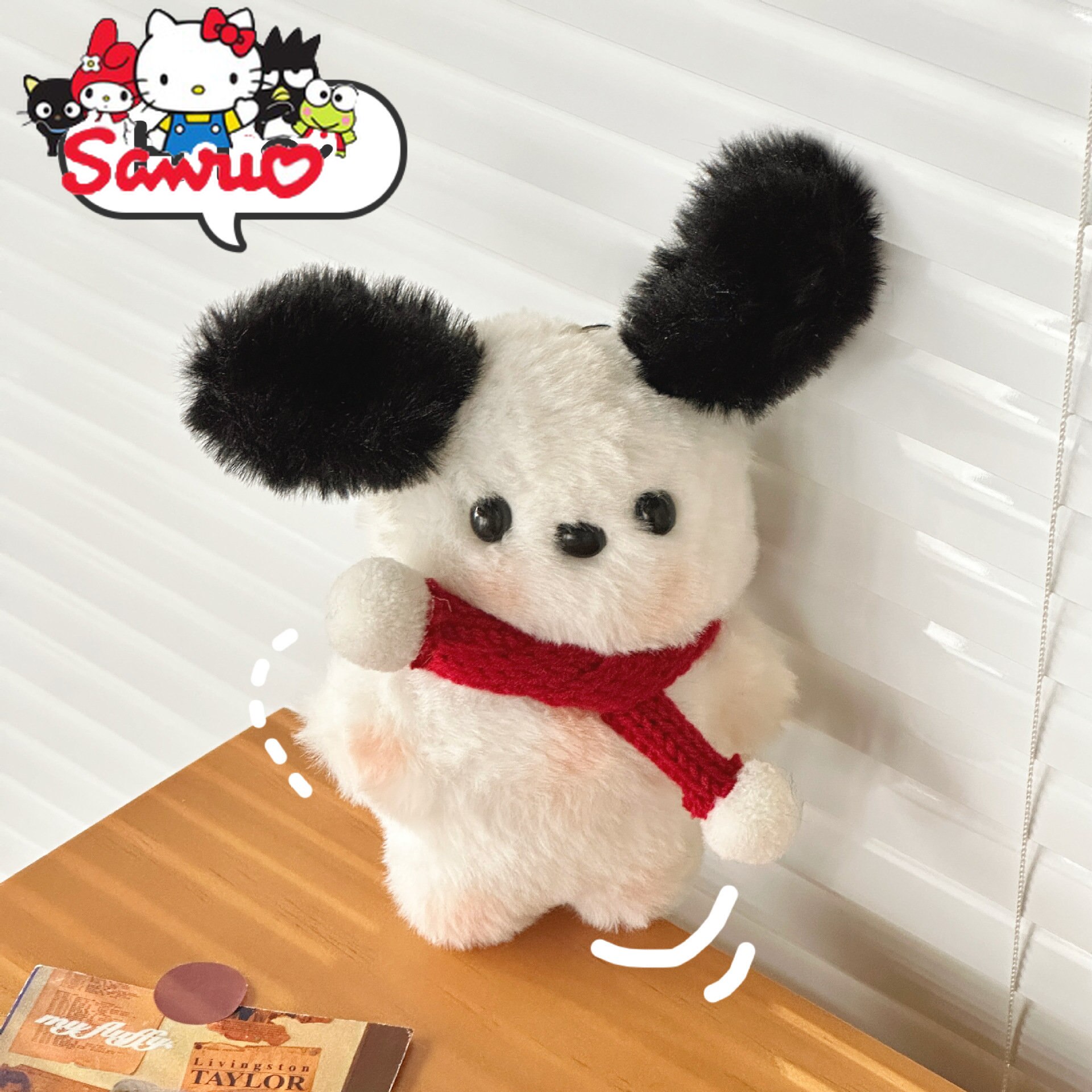 Sanrio Pochacco Plush Doll with Sweater Standing Kawaii Key Chains Girls School Bag Pendant Ornament Birthday 3 - Pochacco Plush