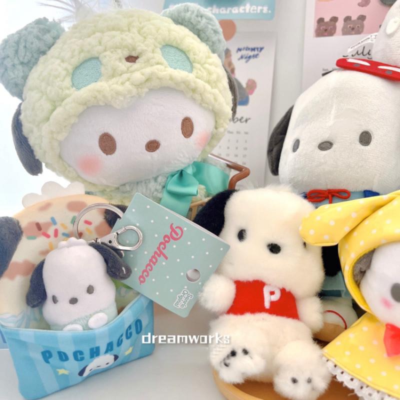 Sanrioed Anime Pochacco Kawaii Stuffed Plushie Toy Cartoon Keychain Pendant Cute Plush Backpack Ornament Doll Birtyhday 3 - Pochacco Plush