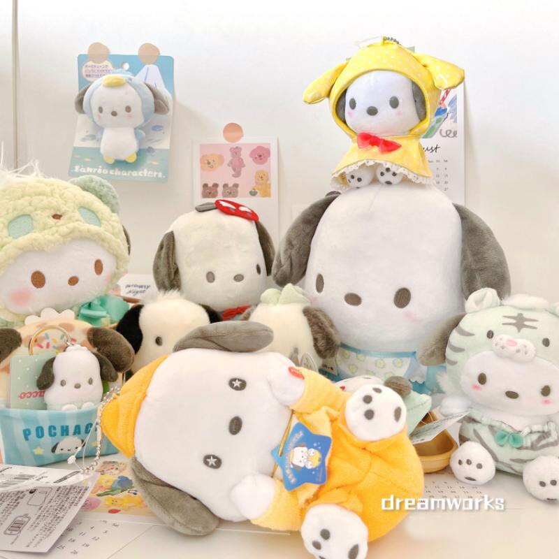 Sanrioed Anime Pochacco Kawaii Stuffed Plushie Toy Cartoon Keychain Pendant Cute Plush Backpack Ornament Doll Birtyhday 4 - Pochacco Plush